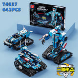 New 700+Pcs 3In1 Technical High-Tech Programming Robot Diy Tank APP RC Building Blocks Bricks Sets Toys Kid Moc Set Best Gifts