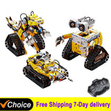 New 700+Pcs 3In1 Technical High-Tech Programming Robot Diy Tank APP RC Building Blocks Bricks Sets Toys Kid Moc Set Best Gifts
