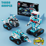 New 700+Pcs 3In1 Technical High-Tech Programming Robot Diy Tank APP RC Building Blocks Bricks Sets Toys Kid Moc Set Best Gifts